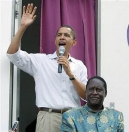 Rothschild Czar Barry Soetoro ~ While Employed As A Senator In New Jersey - Obama Went To Kenya To Campaigned For His Islamic Fascist Cousin Odinga In Order To Over Throw The Christian Kenyan Government. Odinga Lost and Retaliated By Committing Genocide With His Thugs. Obama spent U.S> taxpayer money to commit treason against The United States Of America.